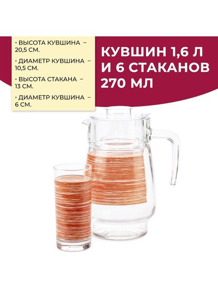 Питьевой набор из 7 предметов, голубой Luminarc 78286031