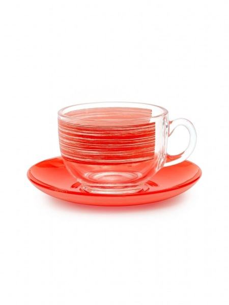 Чайный набор Luminarc БРАШМАНИЯ РЕД 12 предметов Чашки 220 мл 6 шт Блюдце 6 шт сервировка стекло Luminarc 116093266